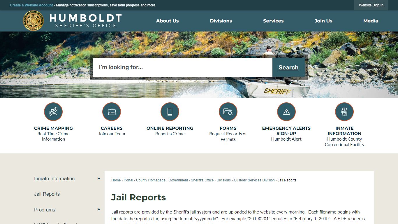 Jail Reports | Humboldt County, CA - Official Website