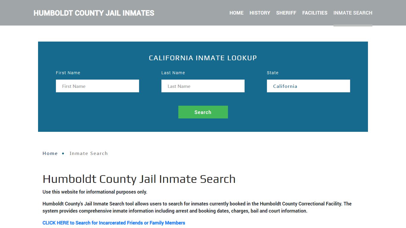 Humboldt County, CA Detainee Lookup